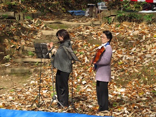 フルートとバイオリンの演奏